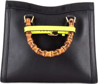 Gucci Diana NM Bamboo Handle Leather Small tote bag - Zwart