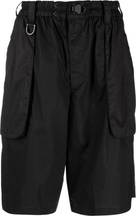 Yohji Yamamoto wide-leg ripstop shorts - men - Cotton - S - Black