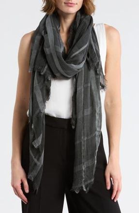 Nordstrom Rack Lightweight Windowpane Scarf in Black at Nordstrom Rack