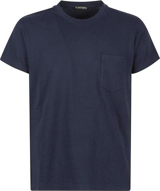 Tom Ford Navy Blue Crewneck Pocket T-Shirt