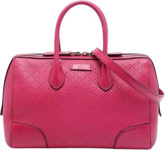Gucci Pre-owned Vintage Satchel - Dames - Vintage Handtas - Roze - ONE Size - Leer - Vintage