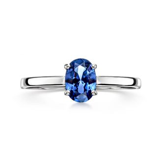Ross-Simons Lab-Grown Sapphire Ring in 10kt White Gold