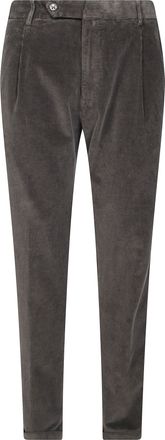 Berwich Grey Textured Refined Corduroy Straight-Leg Pants