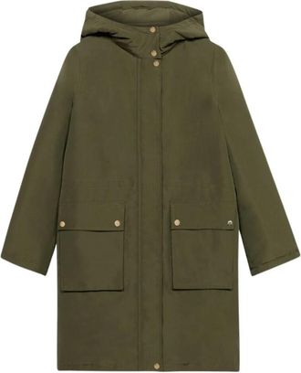 Brooks Brothers Waterafstotende Gewatteerde Parka - Dames - Parka Jassen - Groen - M - Polyester - Jassen