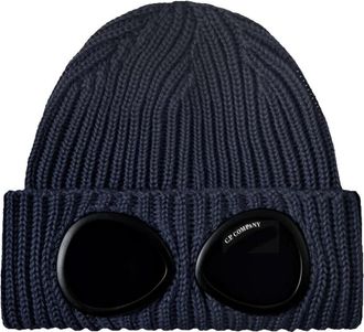 C.P. Company Goggle Beanie - unisex - Hoeden - Blauw - ONE Size - Wol - Accessoires