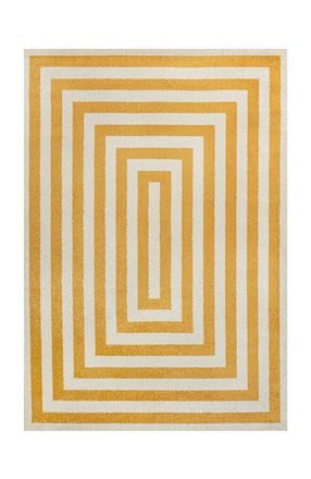 Jonathan Y Designs Bandol Modern Classic Mitre Stripe Area Rug in Yellow/ivory at Nordstrom, Size 5Ft 0In X 8Ft 0In