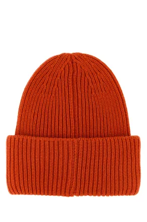 Moncler Mens Orange Wool Blend Beanie Hat 341 Cappelli