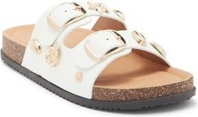 Top Moda Arissa Double Strap Slide Sandal in White Pu at Nordstrom Rack, Size 8.5