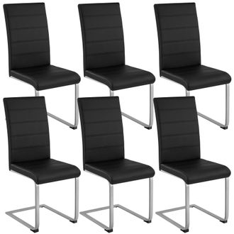 TecTake Dining Chairs Bettina Set Of 6 - Black | Size: 6 Pack