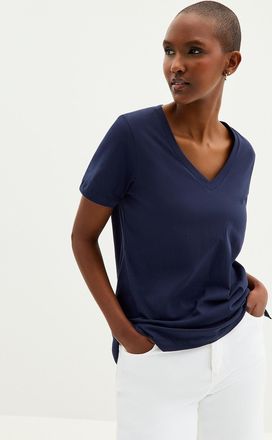 Contemporaine Womens V-neck organic cotton Tunic Top T-shirt