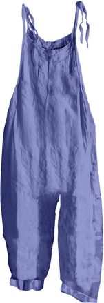 Generic Womens Dungarees Casual Boho Sleeveless Jumpsuits Summer Overalls Loose Skull Solid Color Wide Leg Plain Rompers Long Playsuit with Pocket Baggy Holid