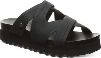 Bearpaw Crux Faux Leather Slide Sandal in Black at Nordstrom Rack, Size 10