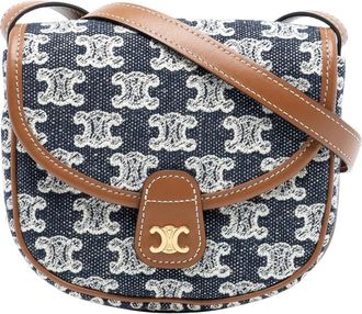Celine Pre-owned Cross Body Bags, female, Blue, Size: ONE SIZE Pre-owned Triomphe Canvas Crossbody Bag