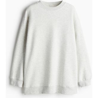 H&M Oversized Sweatshirt in Light Gray Melange at Nordstrom, Size Xx-Large