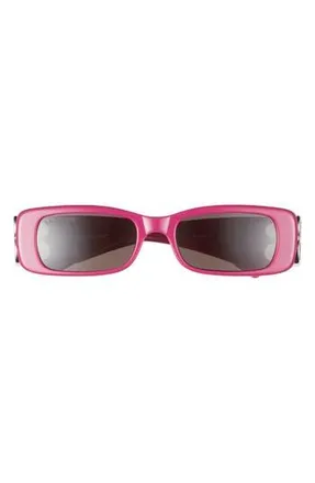 Balenciaga 51mm Square Sunglasses in Fuchsia Silver Grey at Nordstrom Rack