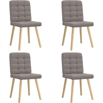 vidaXL Sillas De Comedor 4 Unidades Tela Taupe Vidaxl