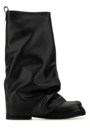 The Attico Black Leather Robin Boots