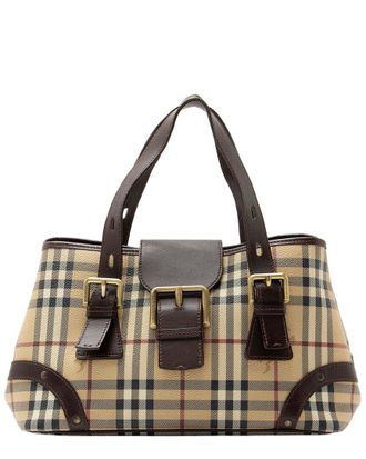 Burberry Haymarket Check Buckle Satchel (Authentic Pre-Loved)