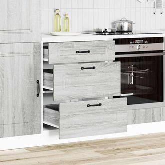 Berkfield Home Kitchen Base Cabinet Kalmar Grey Sonoma Engineered Wood