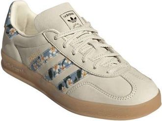 adidas x Liberty London Gazelle Indoor Sneaker in Cream/Gold/Tactile Blue at Nordstrom, Size 5.5