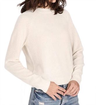 Minnie Rose Shrunken Crewneck Top In White