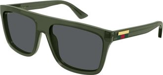 Gucci Square Zonnebrillen - Heren - Zonnebrillen - Groen - 59 MM - Accessoires