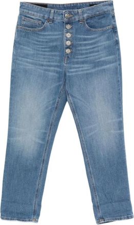 Dondup Koons Loose-Fit Jeans - Dames - Cropped Jeans - Blauw - W29 - Katoen - Jeans