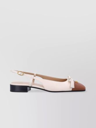 Valentino Garavani leather two tone slingback ballerina pumps