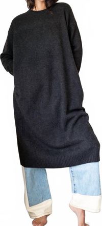 C.T. Plage Pullover Sweater Dress In Charcoal Grey