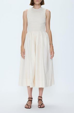 Pistola Denim Gladys Smocked Midi Dress in Oyster Shell at Nordstrom, Size X-Large