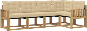 vidaXL Conjunto De Sof&aacute;s De Exterior 5 Uds. Y Beige Vidaxl