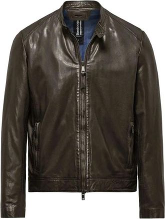 Bomboogie Roy Leren Jas - Heren - Leren en Su&egrave;de Jassen - Bruin - 2XL - Katoen - Jassen