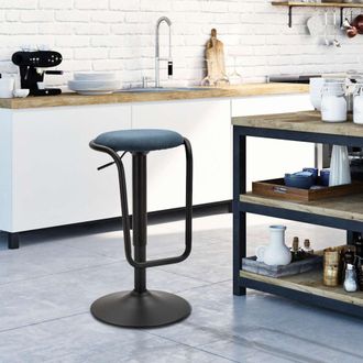 Dmora Taburete Jardin, Ajustable, Acolchado, Altura M&aacute;xima De Asiento 83 Cm, 41x41x61h Cm Azul