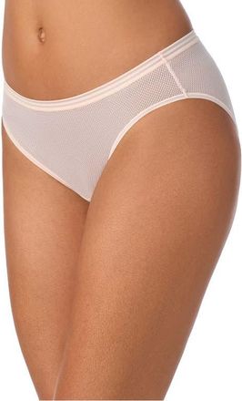 DKNY Table Top Sheer Stripe Bikini in Rosewater at Nordstrom, Size X-Large