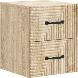 vidaXL Mesita De Noche De Pared Roble Sonoma 34,5 X 33 X 40 Cm Vidaxl