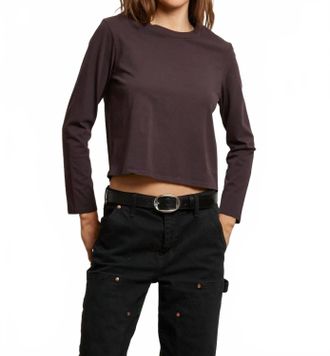 perfectwhitetee Bruce Long Sleeve Tee In Cocoa