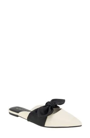 BCBGeneration Kandy Bow Mule in Bianca/Black at Nordstrom Rack, Size 7.5