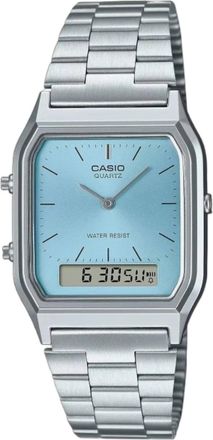 Casio Vintage Waterproof Stainless Steel Strap Silver Blue AQ-230A-2A1MQY