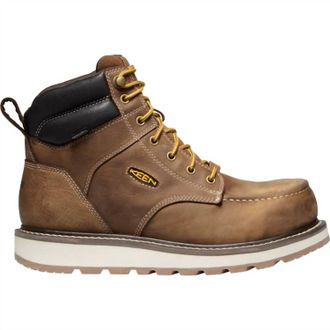 Keen Mens Comp-Toe Cincinnati Wedge Sole Waterproof Work Boot In Brown