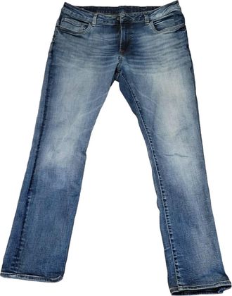 Buffalo David Bitton Mens We Are Denim Slim Ash Distressed Jeans In Blue