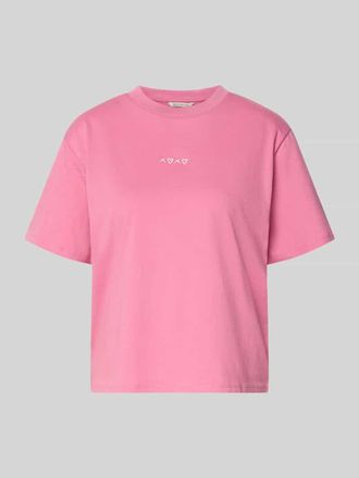 Tom Tailor Denim Boxy Fit T-Shirt aus reiner Baumwolle in Pink, Gr&ouml;&szlig;e XS