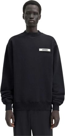 Jacquemus Sweatshirt met grosgrain logo - Heren - Sweatshirts - Zwart - XL - Katoen - Hoodies & sweatvesten