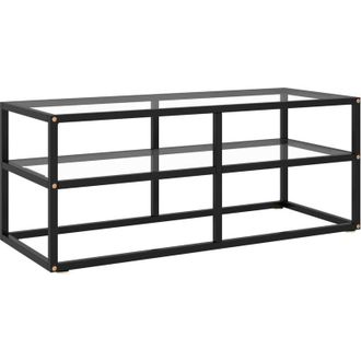 vidaXL Mueble Para Tv De Vidrio Templado Negro 100x40x40 Cm Vidaxl
