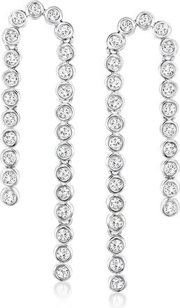 Ross-Simons Bezel-Set Lab-Grown Diamond Drop Earrings in Sterling Silver