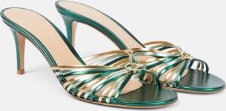 Gianvito Rossi Mules Vyna 70 in pelle metallizzata