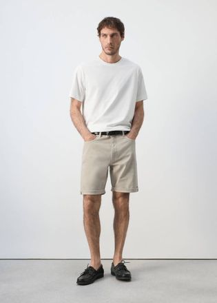Mango Bermuda denim slim fit beige - Uomo - 44 - MANGO MAN