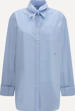 Prada Camicia oversize con taschino e logo ricamato Woman 40