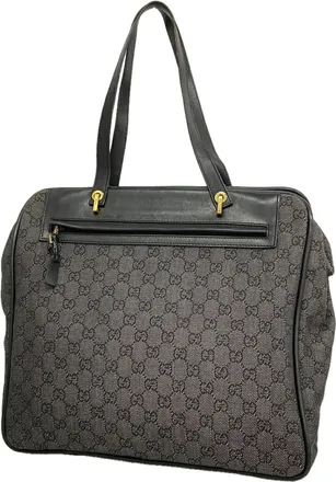 Gucci Black Denim Tote Bag (Pre-Owned)