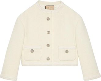 Gucci Womens Tweed Jacket - Ivory - Size EU 44 (Womens)