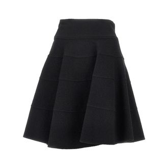 Emporio Armani Wollen rok tot op de knie - Dames - Rokken - Zwart - Maat: XS Wol